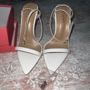 New White Croc Stilettos